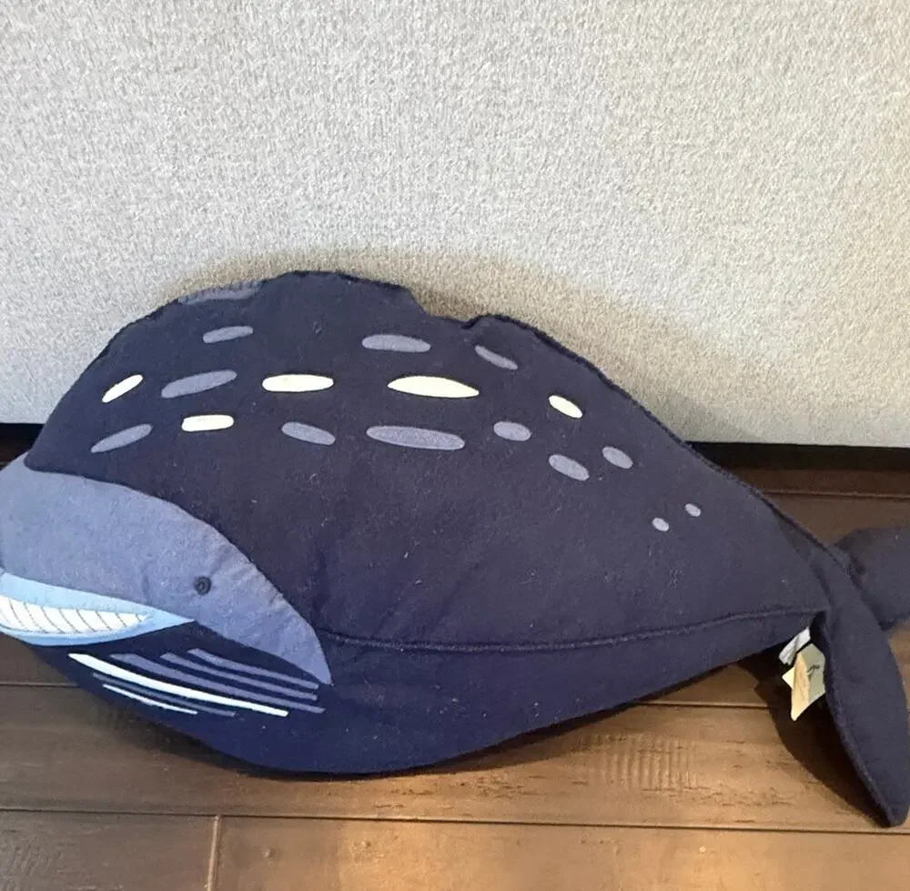 HUGE 35” Pottery Barn Kids Whale Throw Pillow